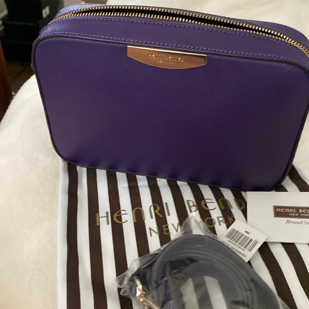Henri Bendel Purple Camera Bag